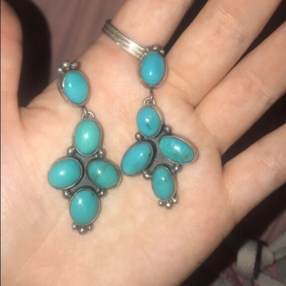 Genuine, Vintage blue earrings.
